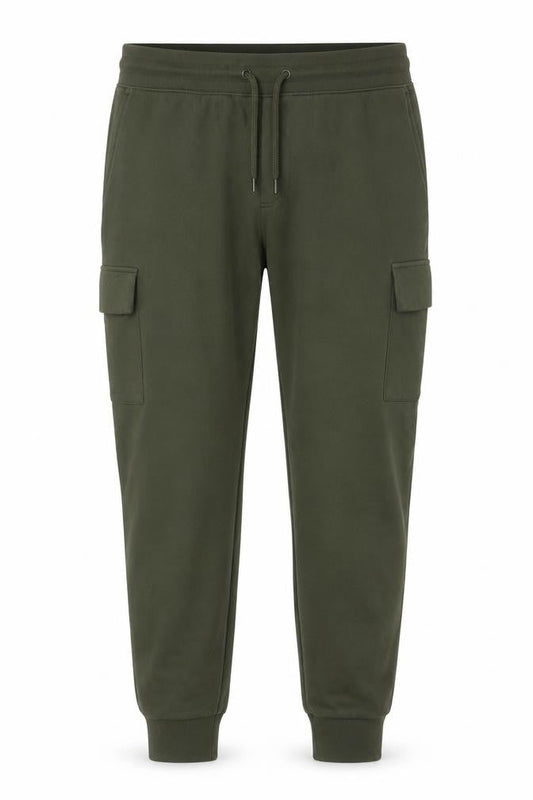 Marks and Spencer Men's Green Cargo Jogger Trousers L Regular Fit