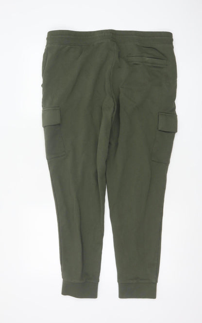Marks and Spencer Men's Green Cargo Jogger Trousers L Regular Fit
