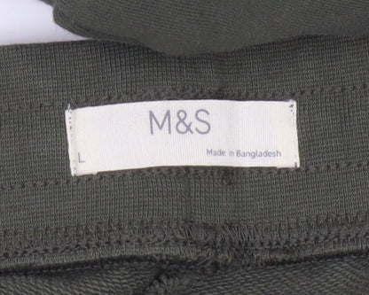 Marks and Spencer Men's Green Cargo Jogger Trousers L Regular Fit