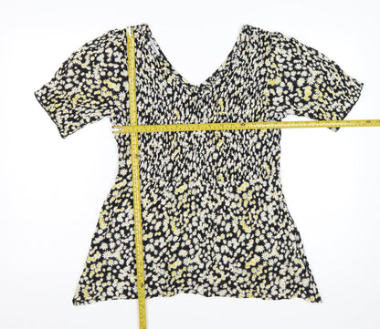 Cerulean by Blue Diamond Women's Multicoloured Floral Rayon Tunic Blouse Size 12
