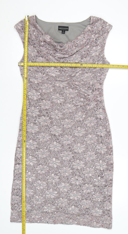 Connected Apparel Women's Pink Sequin Lace Sheath Dress Size 12