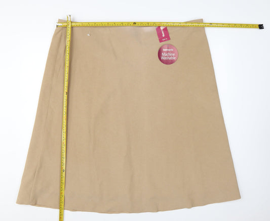 Bonmarché Women's Beige A-Line Knee Length Skirt Size 24
