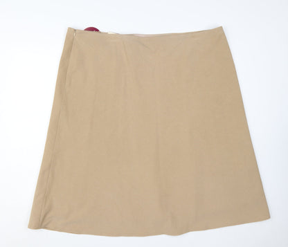 Bonmarché Women's Beige A-Line Knee Length Skirt Size 24