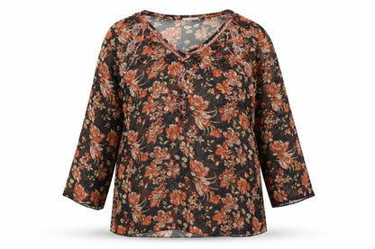 Marks & Spencer Women's Multicoloured Floral Beaded Tunic Blouse Size 22