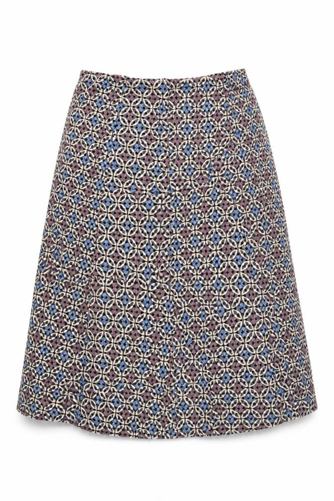 Marks and Spencer Women's Multicoloured Geometric Midi A-Line Skirt Size 12