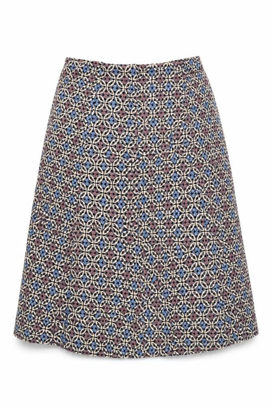 Marks and Spencer Women's Multicoloured Geometric Midi A-Line Skirt Size 12