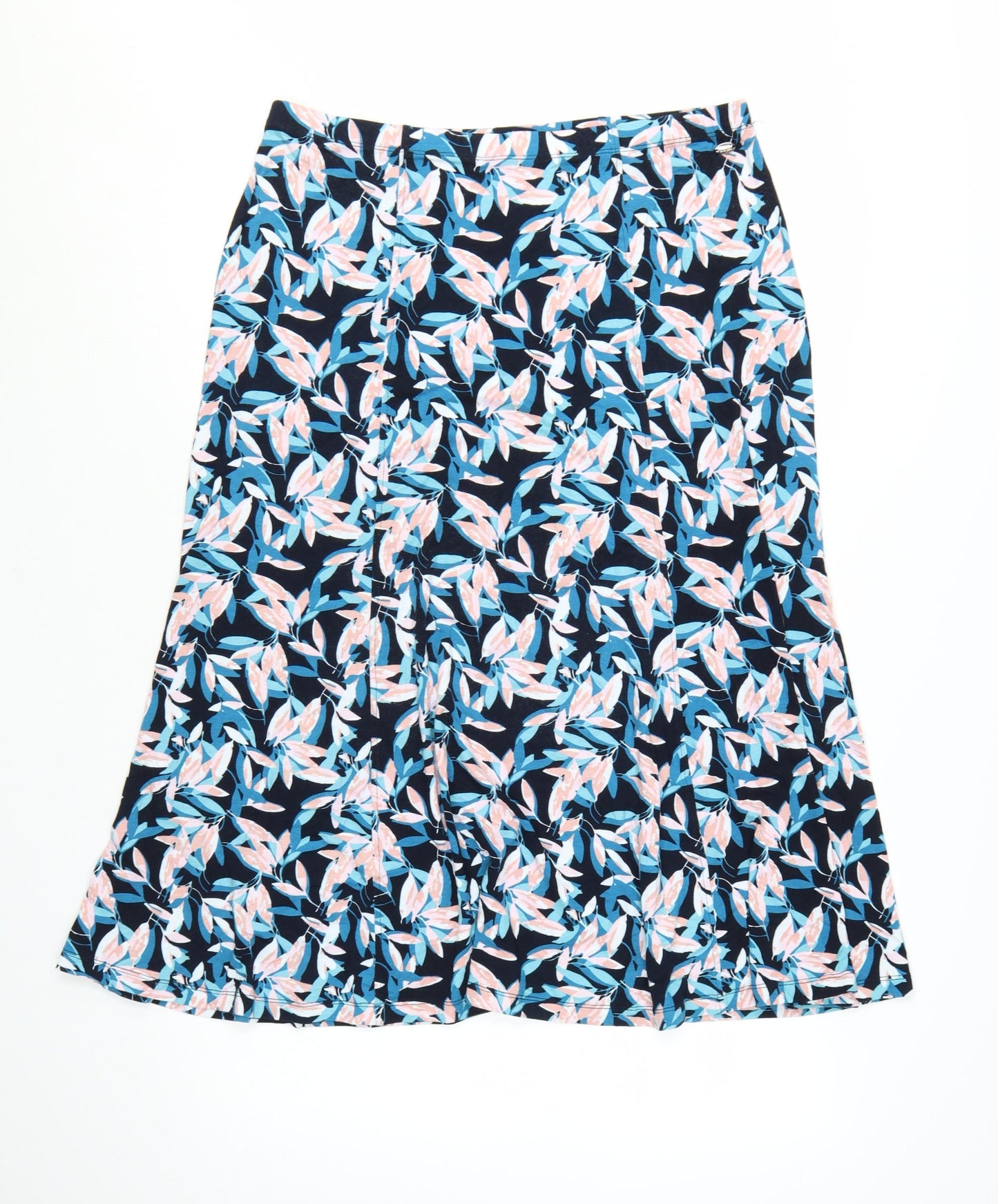 TIGI Womens Multicoloured Floral A-Line Midi Skirt Size 14 Stretch Viscose Jersey