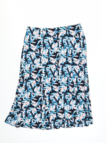 TIGI Womens Multicoloured Floral A-Line Midi Skirt Size 14 Stretch Viscose Jersey
