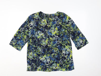 Warehouse Women's Multicoloured Size 12 3/4 Sleeve Tunic Blouse