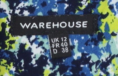 Warehouse Women's Multicoloured Size 12 3/4 Sleeve Tunic Blouse