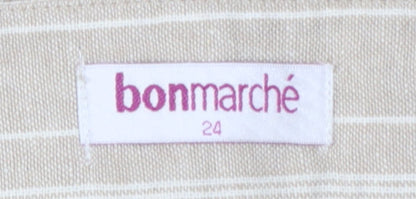 Bonmarché Women’s Beige Linen Blend A-Line Knee Length Skirt Size 24
