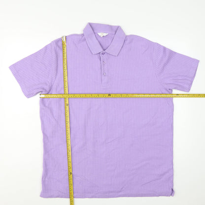 Cotton Traders Men’s Purple 2XL Short Sleeve Cotton Polo Shirt