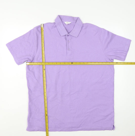 Cotton Traders Men’s Purple 2XL Short Sleeve Cotton Polo Shirt