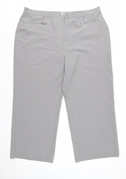 Damart Women’s Grey Straight Leg Stretch Trousers Size 24