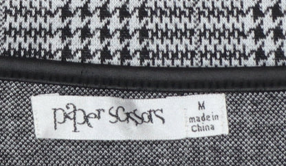 Paper Scissors Women’s Grey Check Shift Dress Size M Short Sleeve