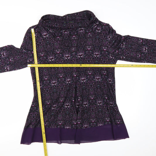 Sugar Crisp Women Purple Cowl Neck Tunic Jumper L