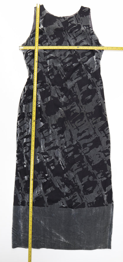 Richards Women’s Black Long Sheath Velvet Dress Size 12