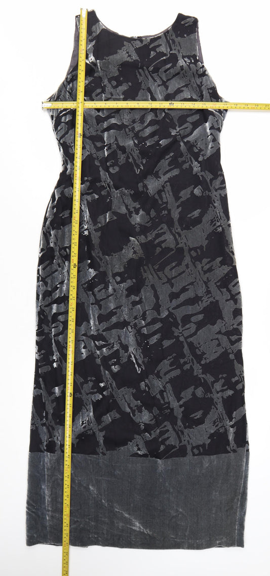 Richards Women’s Black Long Sheath Velvet Dress Size 12