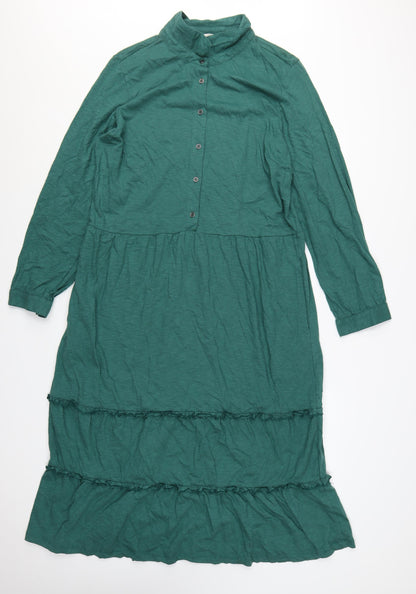 Lily & Me Women’s Green Cotton Midi Shirt Dress UK 18