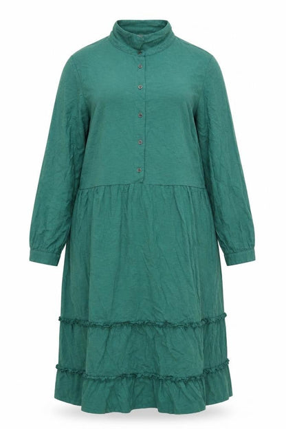 Lily & Me Women’s Green Cotton Midi Shirt Dress UK 18