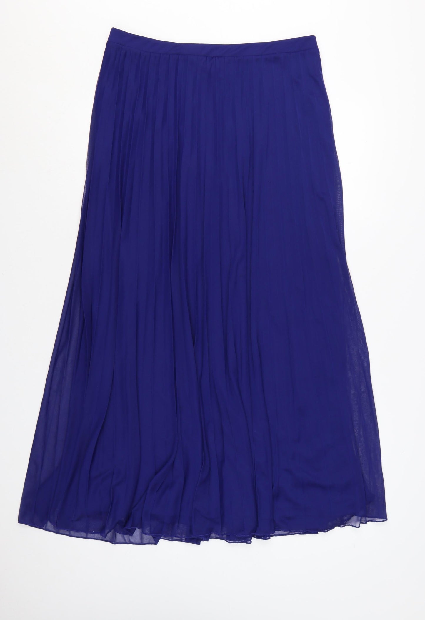 Dorothy Perkins Women's Blue Pleated Midi Skirt Size 14