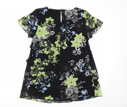 David Emanuel Women’s Multicoloured Floral Tunic Blouse Size 12