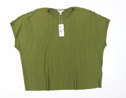 Marks and Spencer Women’s Green Size 22 Basic Jersey Blouse Top