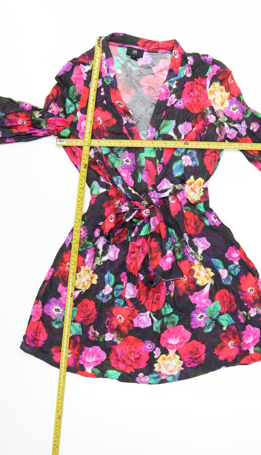 River Island Women’s Petite Floral Wrap Mini Dress Size 6
