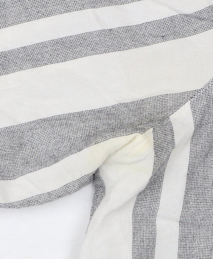 River Island Women Grey Striped Long Sleeve Collared Button-Up Shirt Size 10
