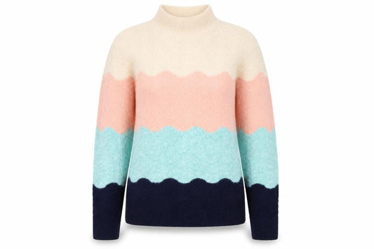 Oasis Women’s Multicoloured High Neck Cable Knit Jumper M