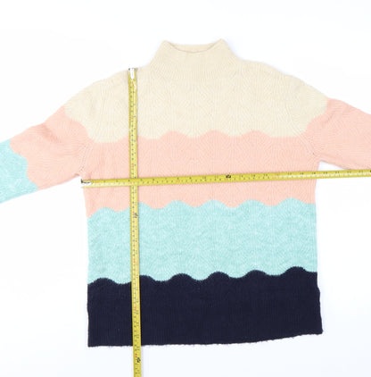 Oasis Women’s Multicoloured High Neck Cable Knit Jumper M