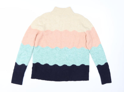 Oasis Women’s Multicoloured High Neck Cable Knit Jumper M