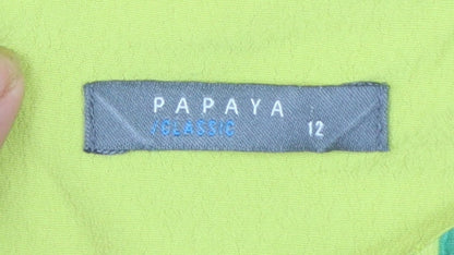 Papaya Women’s Green Floral Sleeveless Tunic Blouse Size 12