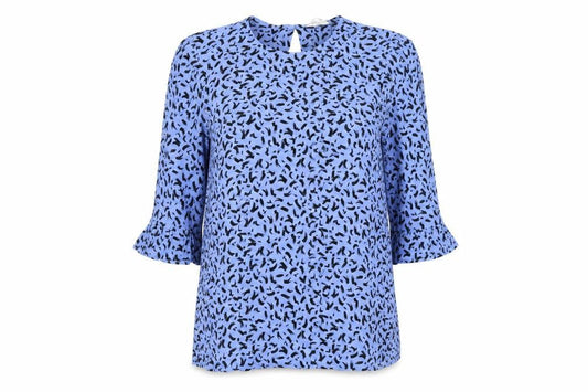 Marks & Spencer Women’s Blue Animal Print Viscose Tunic Blouse Size 8