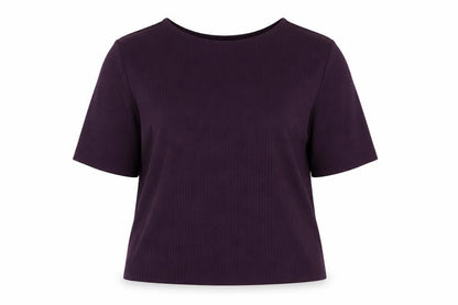 Marks & Spencer Women's Purple Short Sleeve Stretch Jersey Top Size 16
