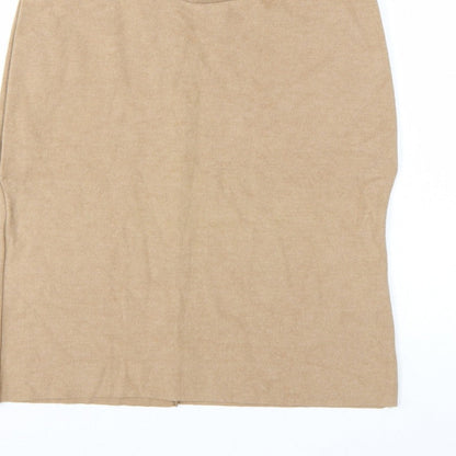 ZARA Women Beige Crew Neck Knit Jumper M Lightweight Pullover
