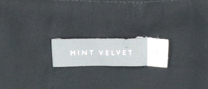 Mint Velvet Women's Black Floral Hi-Low Sleeveless Shift Dress Size 14
