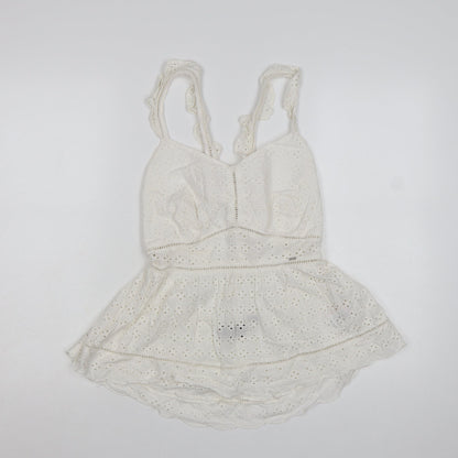 Superdry Women's White Cotton Lace Camisole Top Size 14
