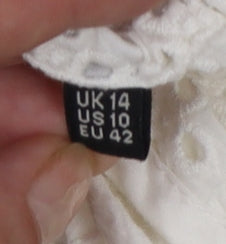 Superdry Women's White Cotton Lace Camisole Top Size 14