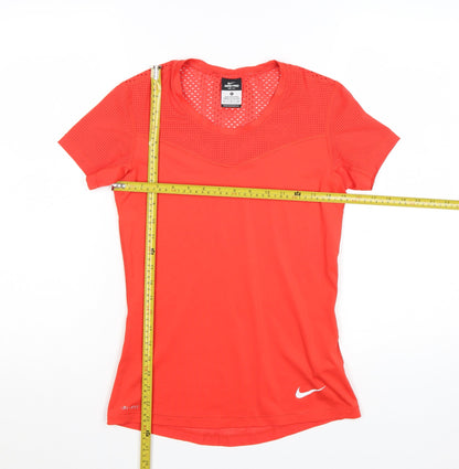 Nike Pro Dri-FIT Women's Red Slim Fit Active T-Shirt Size S