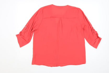 Dorothy Perkins Women’s Pink V-Neck Tunic Blouse UK 12