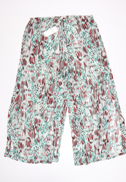 Marks and Spencer Women’s Multicoloured Size 20 Cropped Wide-Leg Trousers