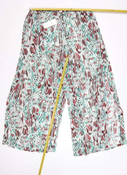 Marks and Spencer Women’s Multicoloured Size 20 Cropped Wide-Leg Trousers