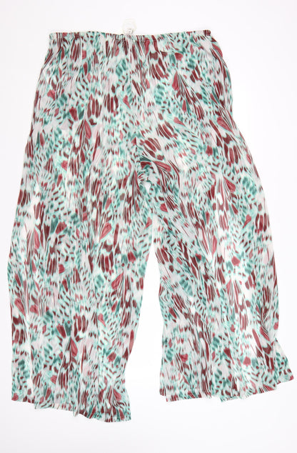 Marks and Spencer Women’s Multicoloured Size 20 Cropped Wide-Leg Trousers