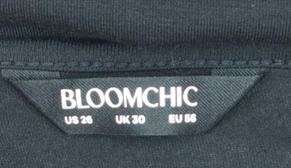 Bloomchic Women’s Black Plus Size 30 Flutter Sleeve Tunic Blouse