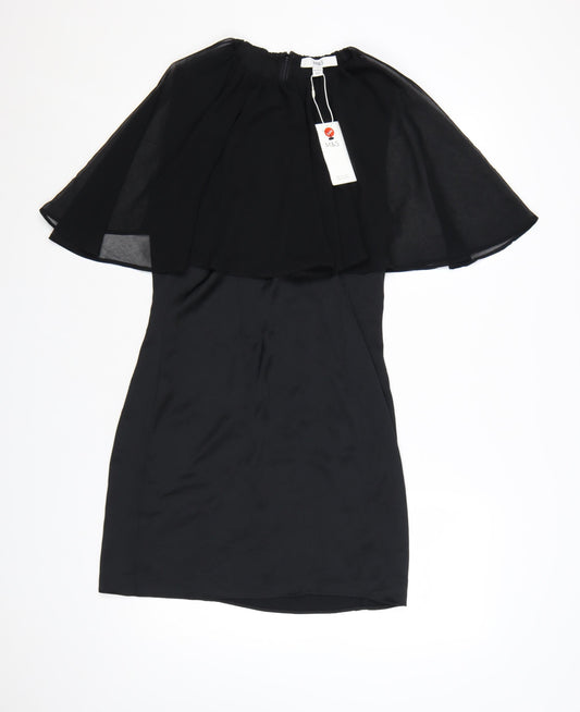 Marks & Spencer Women’s Black Size 8 Sheath Cape Dress