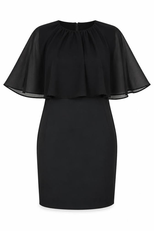 Marks & Spencer Women’s Black Size 8 Sheath Cape Dress