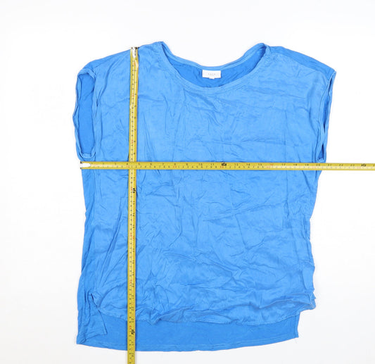 YAYA Women Blue Size 12 Basic Scoop Neck Sleeveless T-Shirt