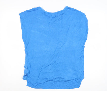YAYA Women Blue Size 12 Basic Scoop Neck Sleeveless T-Shirt
