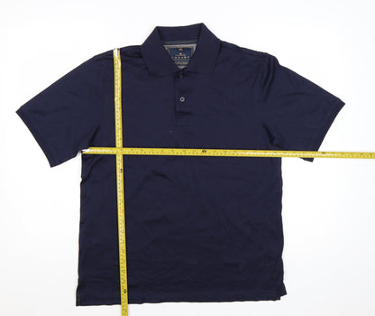 Marks and Spencer Blue Harbour Luxury Men's Navy Blue Cotton Polo Shirt S